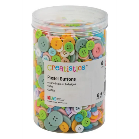 Assorted Buttons, Pastel - 600g - Modern Teaching Aids NZ
