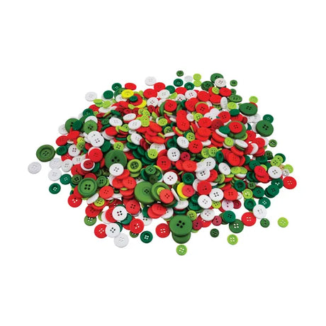 Assorted Buttons, Christmas - 600g - Modern Teaching Aids NZ