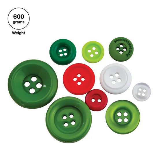 Assorted Buttons, Christmas - 600g - Modern Teaching Aids NZ