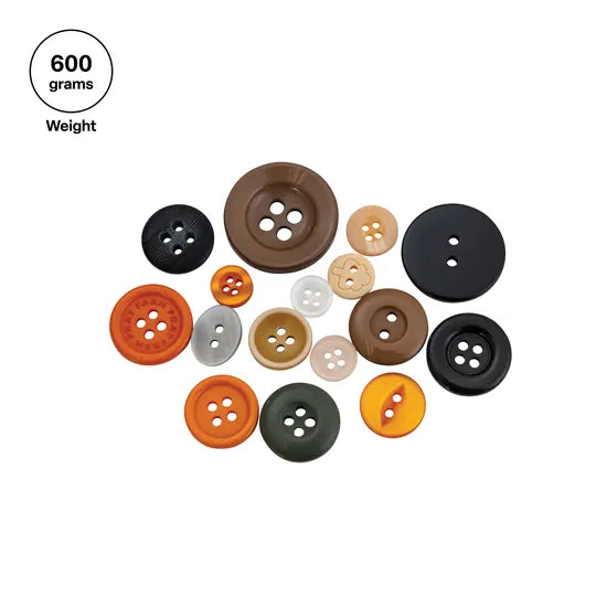 Assorted Buttons, Natural - 600g - Modern Teaching Aids NZ