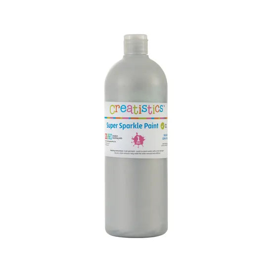 Creatistics Super Sparkle Paint 1 L - Silver - Modern Teaching Aids NZ