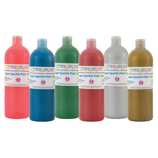 Creatistics Super Sparkle Paint 1L - Set of 6 - Modern Teaching Aids NZ