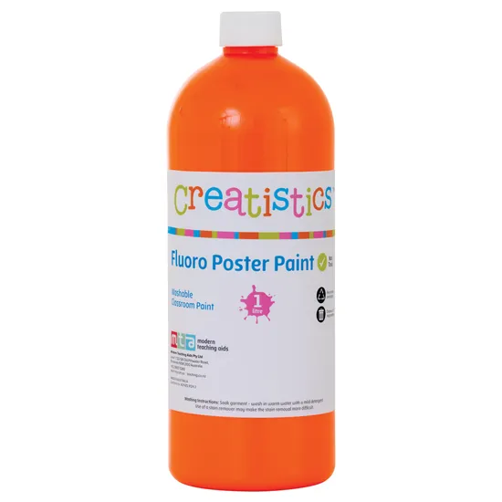 Fluoro Poster Paint - Kit of 6 - Modern Teaching Aids NZ