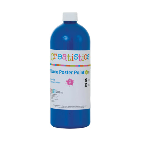 Creatistics Fluoro Poster Paint 1 L - Blue - Modern Teaching Aids NZ