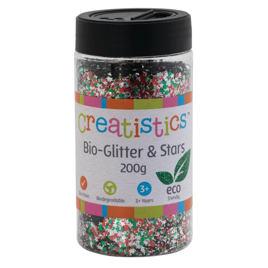 Creatistics Christmas Bio-Glitter & Stars - 200  g - Modern Teaching Aids NZ