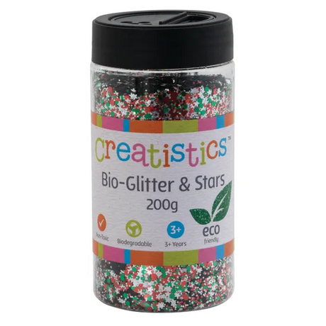 Creatistics Christmas Bio-Glitter & Stars - 200  g - Modern Teaching Aids NZ