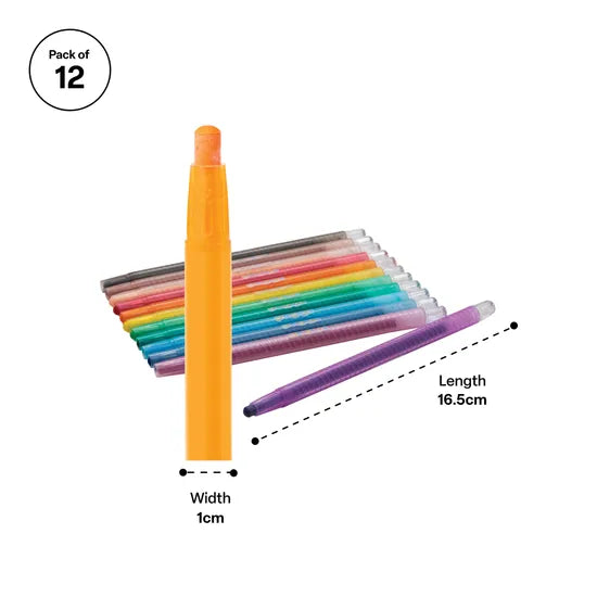 Creatistics Twist Crayons - Pack of 12 - Modern Teaching Aids NZ