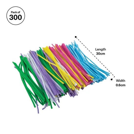 Pastel Colour Pipe Cleaners - Pack 300 - Modern Teaching Aids NZ