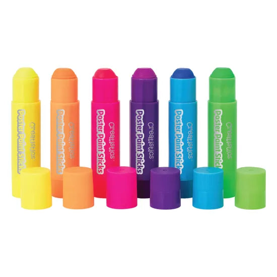 Fluoro Poster Paint Sticks - Pack of 6 - Modern Teaching Aids NZ