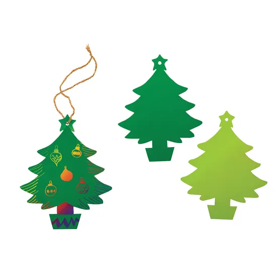 Creatistics Scratch Art Tree Decorations- Pack of 30 - Modern Teaching Aids NZ