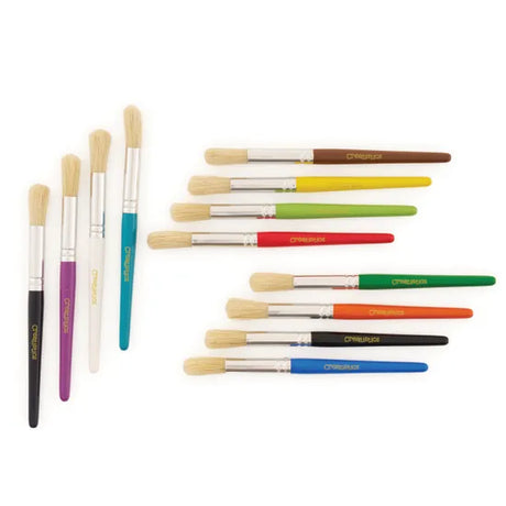 Creatistics Round Bristle Paint Brushes Short- Pack of 12 - Modern Teaching Aids NZ