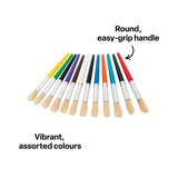 Creatistics Round Bristle Paint Brushes Short- Pack of 12 - Modern Teaching Aids NZ