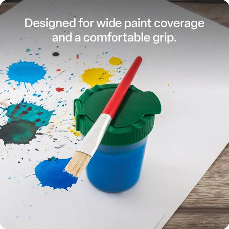 Creatistics Flat Bristle Paint Brushes Short- Pack of 12 - Modern Teaching Aids NZ