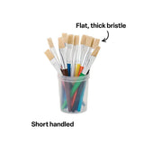 Creatistics Flat Bristle Paint Brushes Short- Pack of 12 - Modern Teaching Aids NZ