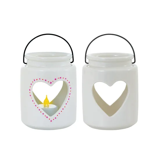 Porcelain Heart Lantern - Pack of 6 - Modern Teaching Aids NZ