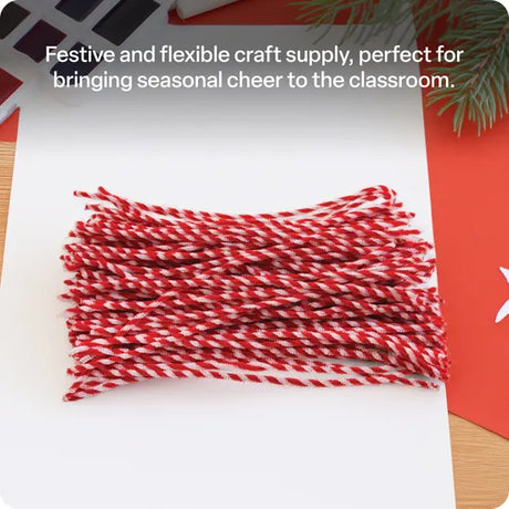 Candy Cane Pipe Cleaners - Pack of 100 - Modern Teaching Aids NZ