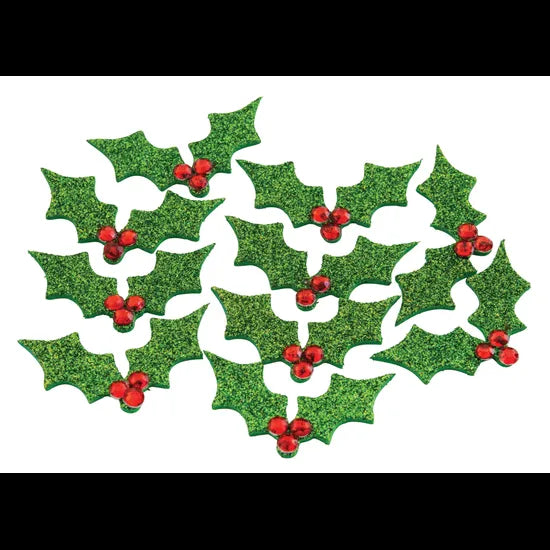 Glitter Foam Holly Stickers - Pack of 150 - Modern Teaching Aids NZ