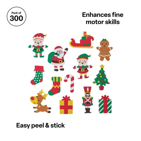 Christmas Foam Stickers - Pack of 300 - Modern Teaching Aids NZ