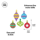 Christmas Bauble Stickers - Pack of 100 - Modern Teaching Aids NZ