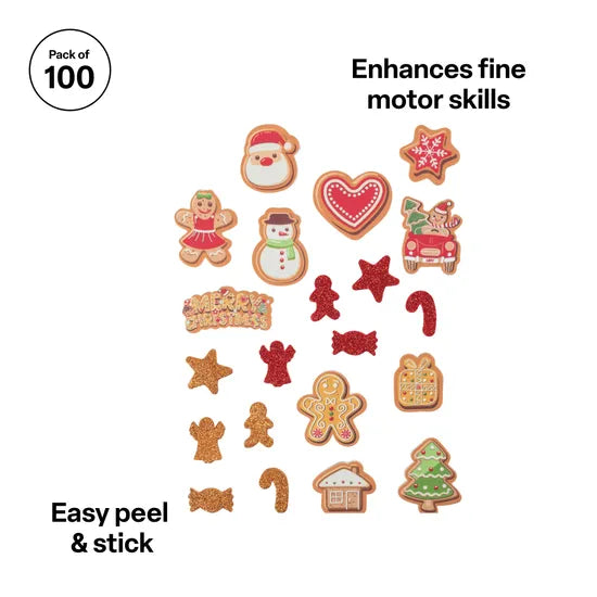 Gingerbread Christmas Stickers - Pack of 100 - Modern Teaching Aids NZ