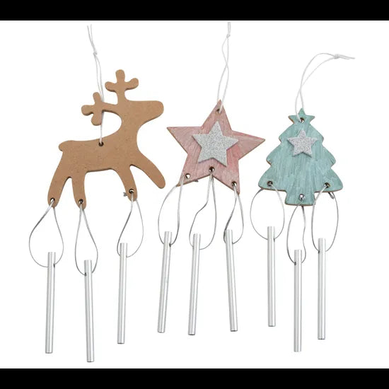 Wooden Christmas Windchimes - Pack of 12 - Modern Teaching Aids NZ