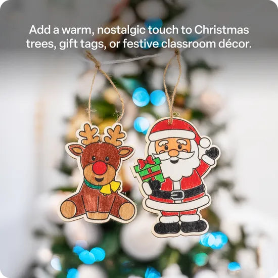 Wooden Christmas Hanging Shapes - Pack of 12 - Modern Teaching Aids NZ