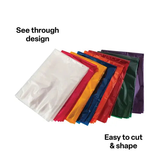 Assorted Cellophane 750mm x 1m - Pack of 24 - Modern Teaching Aids NZ