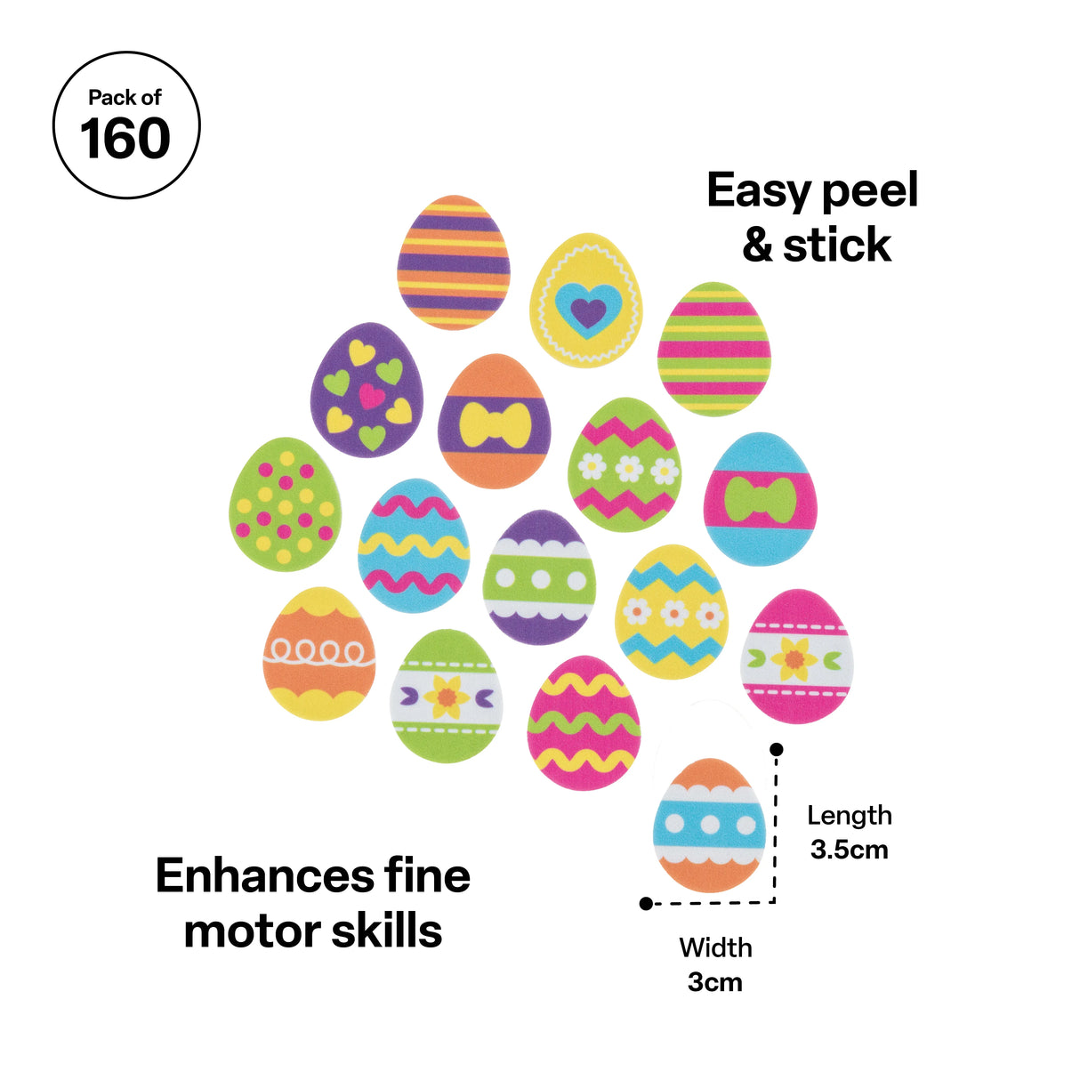 Foam Easter Egg Stickers - Pack of 160 - Modern Teaching Aids NZ