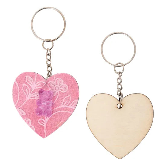 Wooden Heart Key Tags - Pack of 10 - Modern Teaching Aids NZ