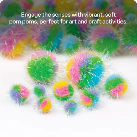 Glitter Pastel Pom Poms - Pack of 100 - Modern Teaching Aids NZ