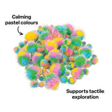 Glitter Pastel Pom Poms - Pack of 100 - Modern Teaching Aids NZ