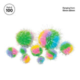 Glitter Pastel Pom Poms - Pack of 100 - Modern Teaching Aids NZ