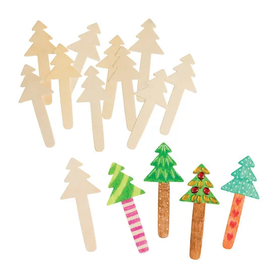Wooden Tree Paddle Pop Sticks - Pack of 10 - Modern Teaching Aids NZ