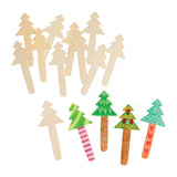 Wooden Tree Paddle Pop Sticks - Pack of 10 - Modern Teaching Aids NZ