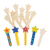 Wooden Star Paddle Pop Sticks - Pack of 10 - Modern Teaching Aids NZ