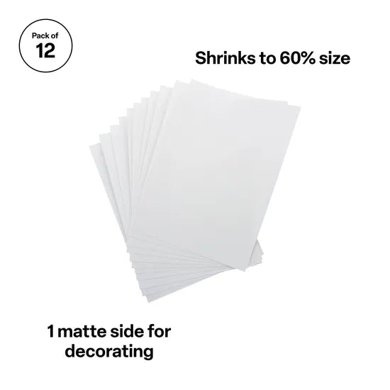 Creatistics White Printable Shrink Film- Pack of 12 - Modern Teaching Aids NZ