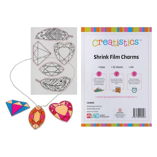 Shrink Film Charms - Pack of 12 - Modern Teaching Aids NZ