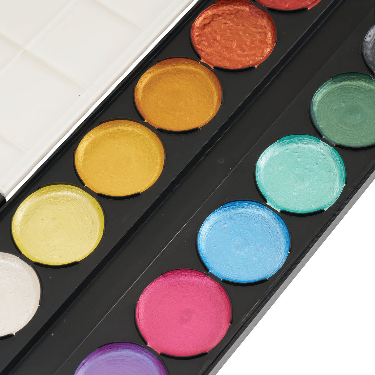 Creatistics Metallic Watercolour Palette - 12 Colours - Modern Teaching Aids NZ