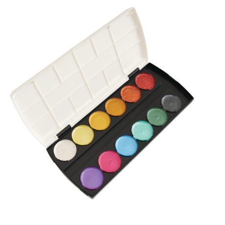 Creatistics Metallic Watercolour Palette - 12 Colours - Modern Teaching Aids NZ