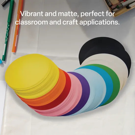 Matte Paper Circles 18cm 70gsm - Pack of 360 - Modern Teaching Aids NZ