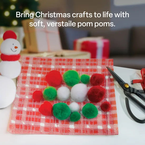 Christmas Assorted Sized Pom Poms - Pack of 300 - Modern Teaching Aids NZ