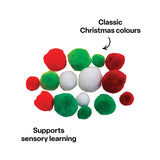 Christmas Assorted Sized Pom Poms - Pack of 300 - Modern Teaching Aids NZ