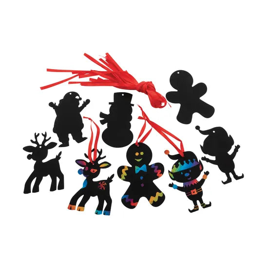 Creatistics Scratch Art Christmas Ornaments- Pack of 30 - Modern Teaching Aids NZ