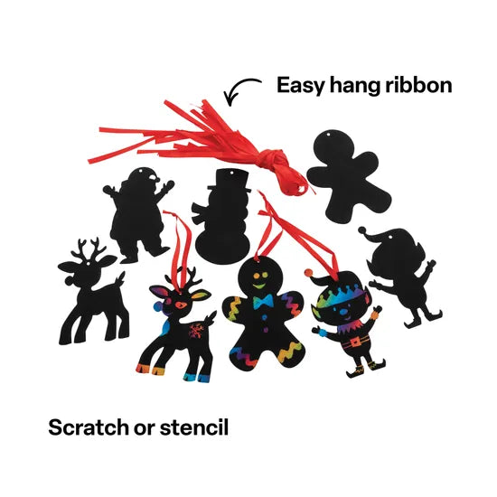 Creatistics Scratch Art Christmas Ornaments- Pack of 30 - Modern Teaching Aids NZ