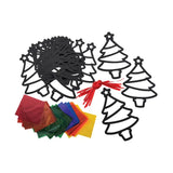 Creatistics Stained Glass Trees & Cellophane- Pack of 20 - Modern Teaching Aids NZ