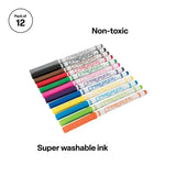 Creatistics Slim Colouring Markers - PK 12 - Modern Teaching Aids NZ