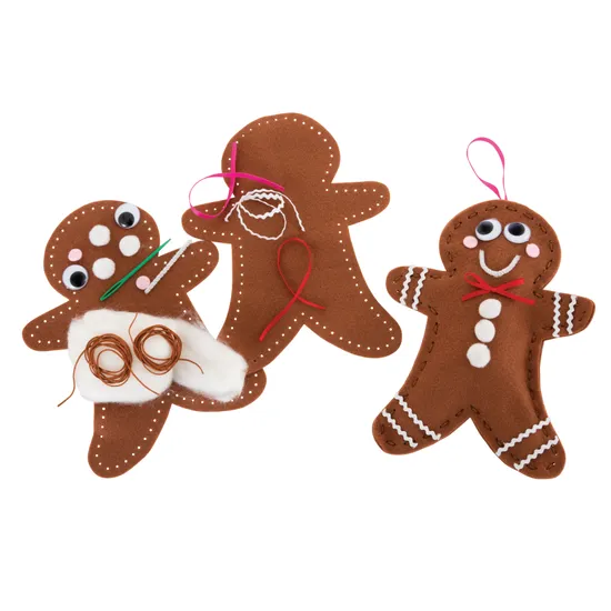 Creatistics Felt Gingerbread Sewing Kit- Pack of 10 - Modern Teaching Aids NZ