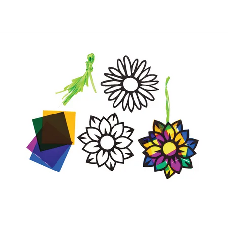 Stained Glass Flowers - Pack of 20 - Modern Teaching Aids NZ