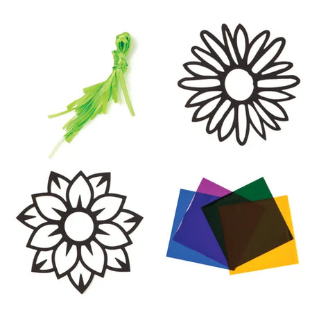 Stained Glass Flowers - Pack of 20 - Modern Teaching Aids NZ