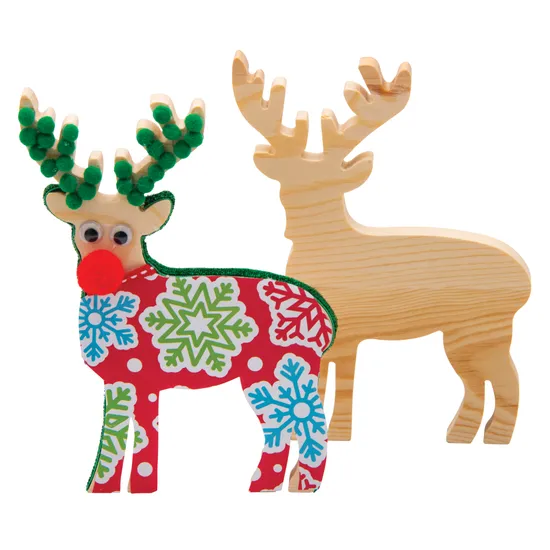Wooden Reindeer - Pack of 10 - Modern Teaching Aids NZ
